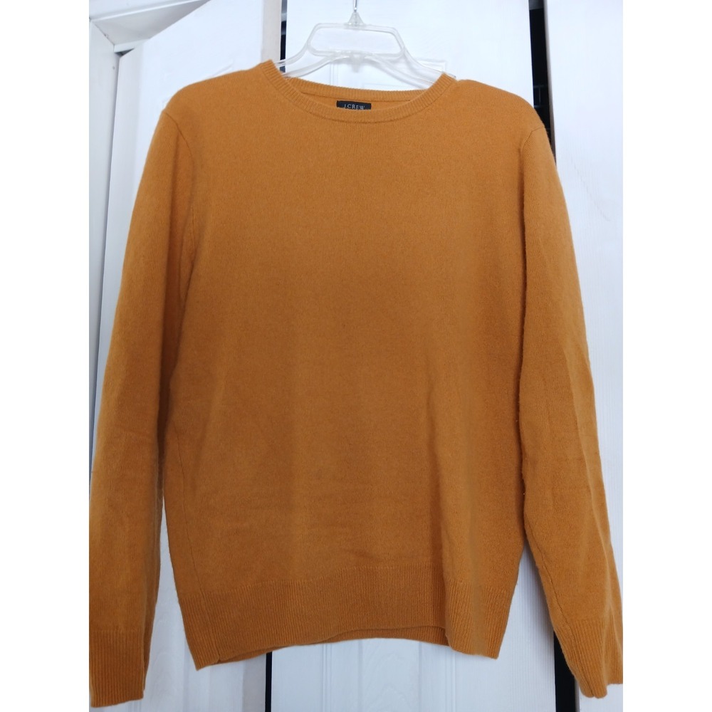 J. Crew Cashmere Crewneck Pullover Sweater Rich Gold Yellow Small Quiet Luxury